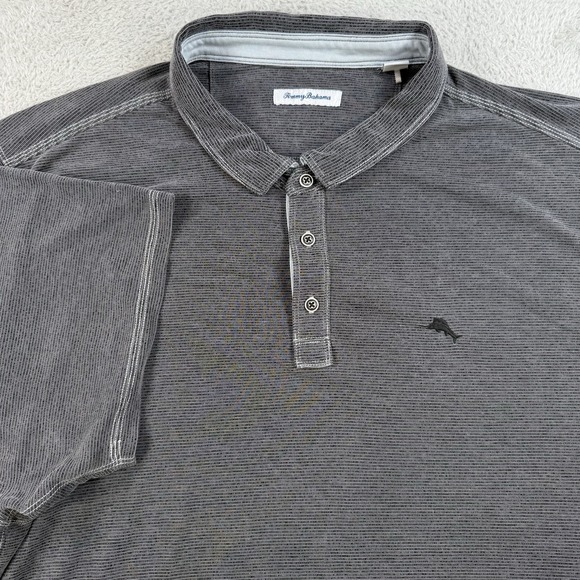 Tommy Bahama Polo Mens 4XLB Grey Performance Short Sleeve Collared Shirt - Picture 1 of 8
